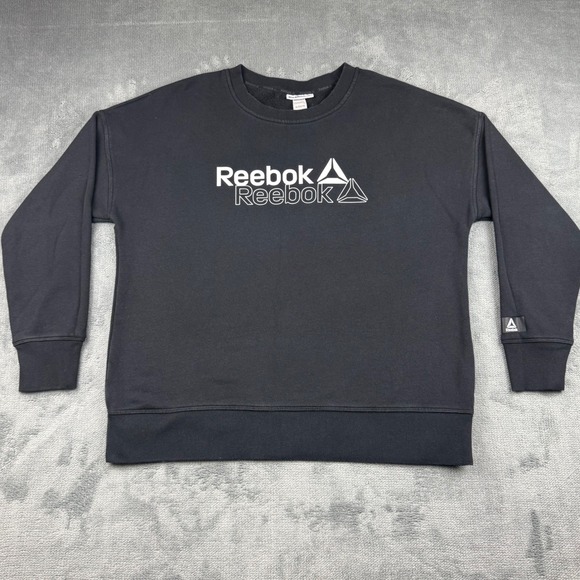 Reebok Other - Reebok Mens Black Double Logo Fleece Crewneck Sweatshirt XL REW243TL04